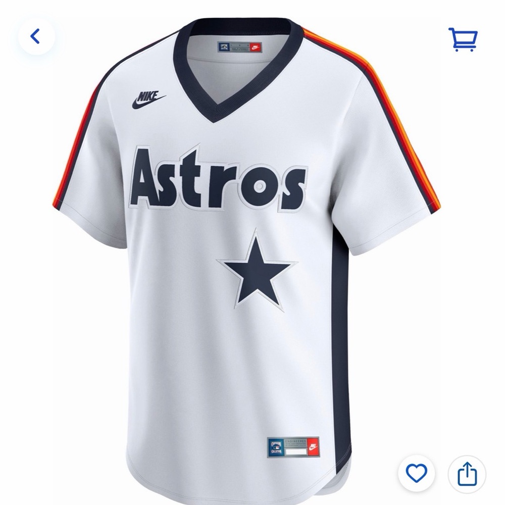 MAJESTIC Houston Astros Replica Baseball Jersey with Retro Star - M
